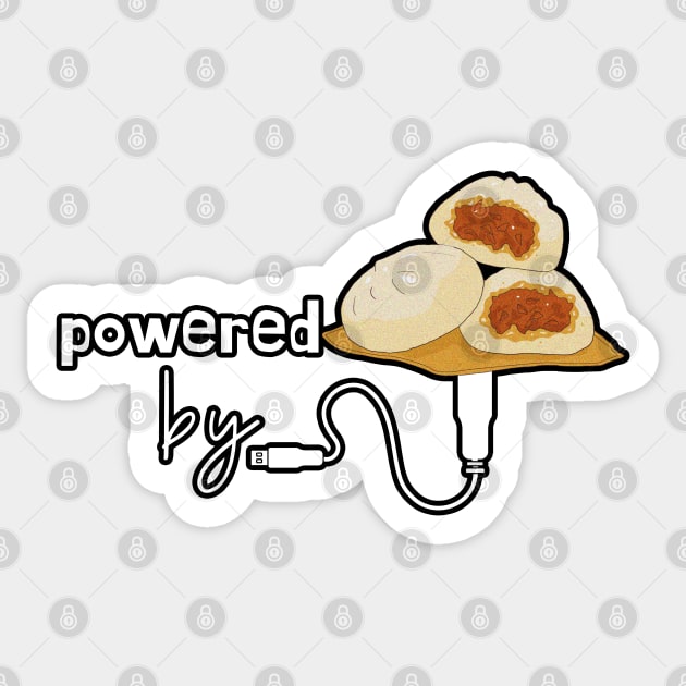 Powered by Bao Sticker by leBoosh-Designs